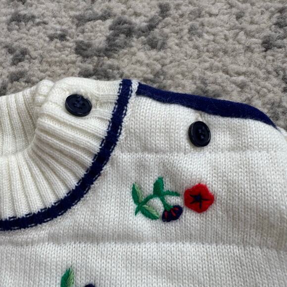 Vtg 1980s Nann-Knits Embroidered Sweater Dress - Picture 8 of 11